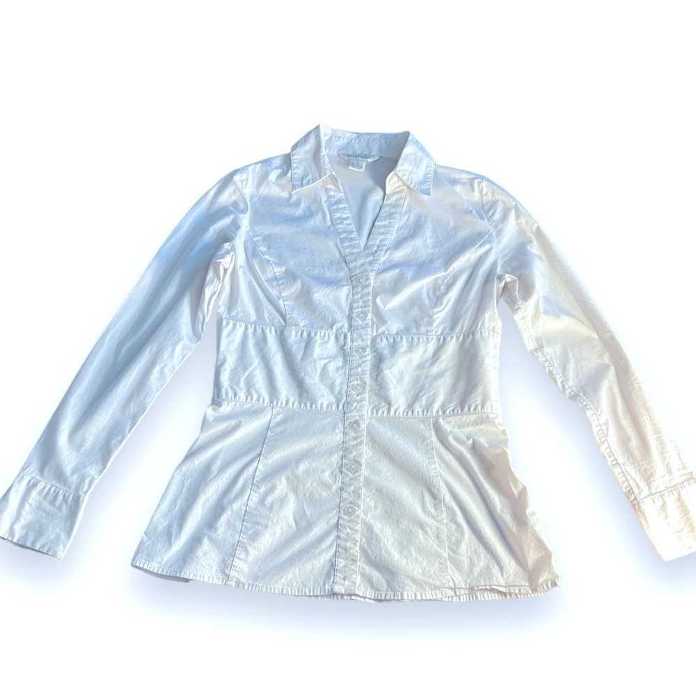 WH | BM White Button Down Shirt, size S - Picture 3 of 6
